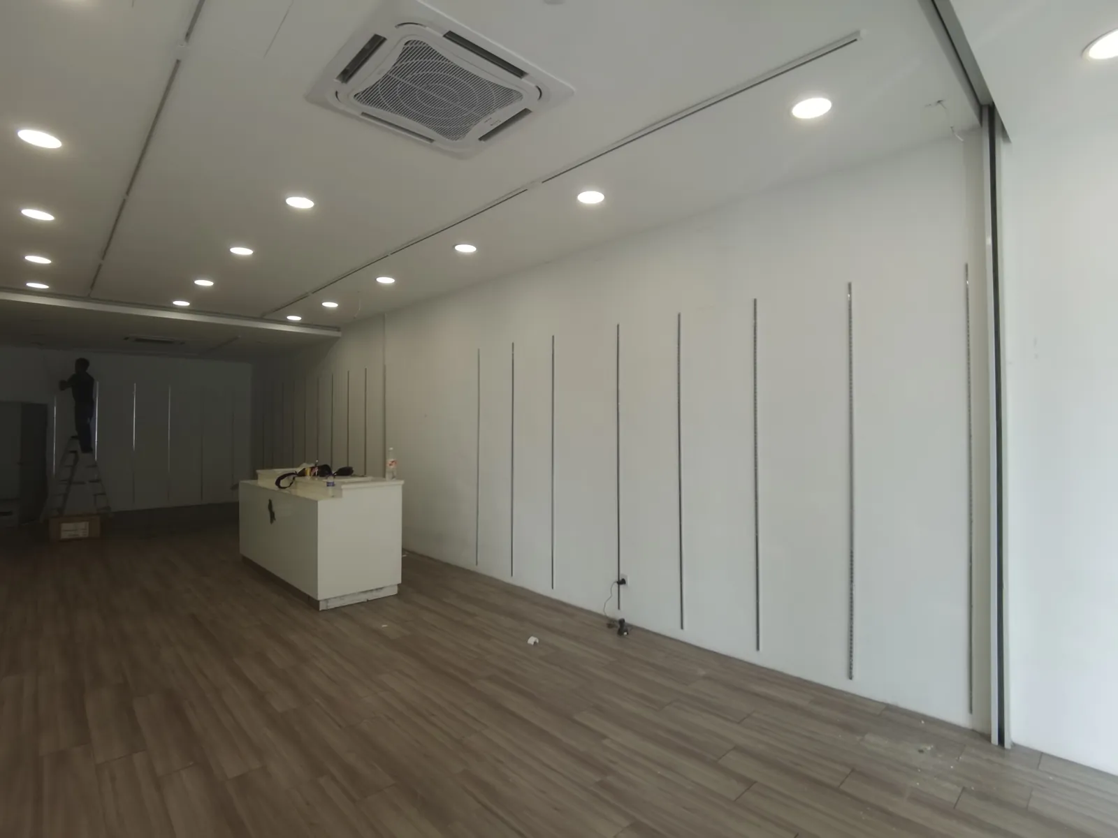 Commercial interior during fit-out dismantling in Bangi